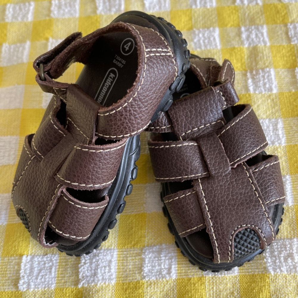 Darling Brown Leather Fisherman Sandals Infant Baby Size 4 Beach Pool Photos